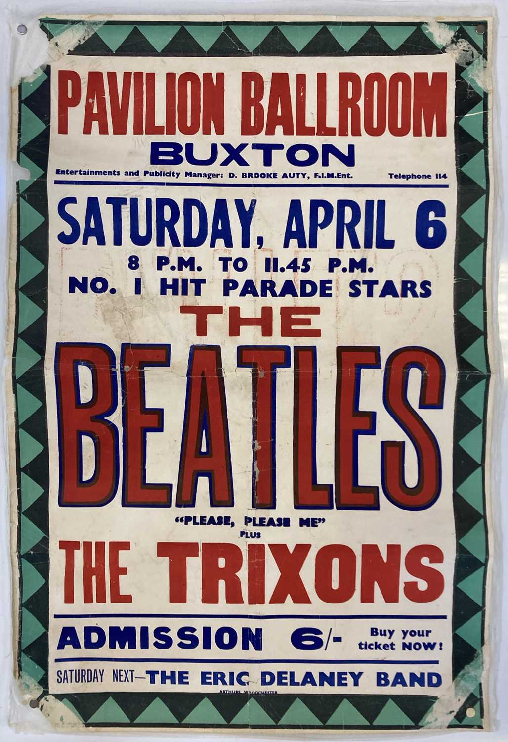 Beatles Rare Poster for Buxton Pavilion