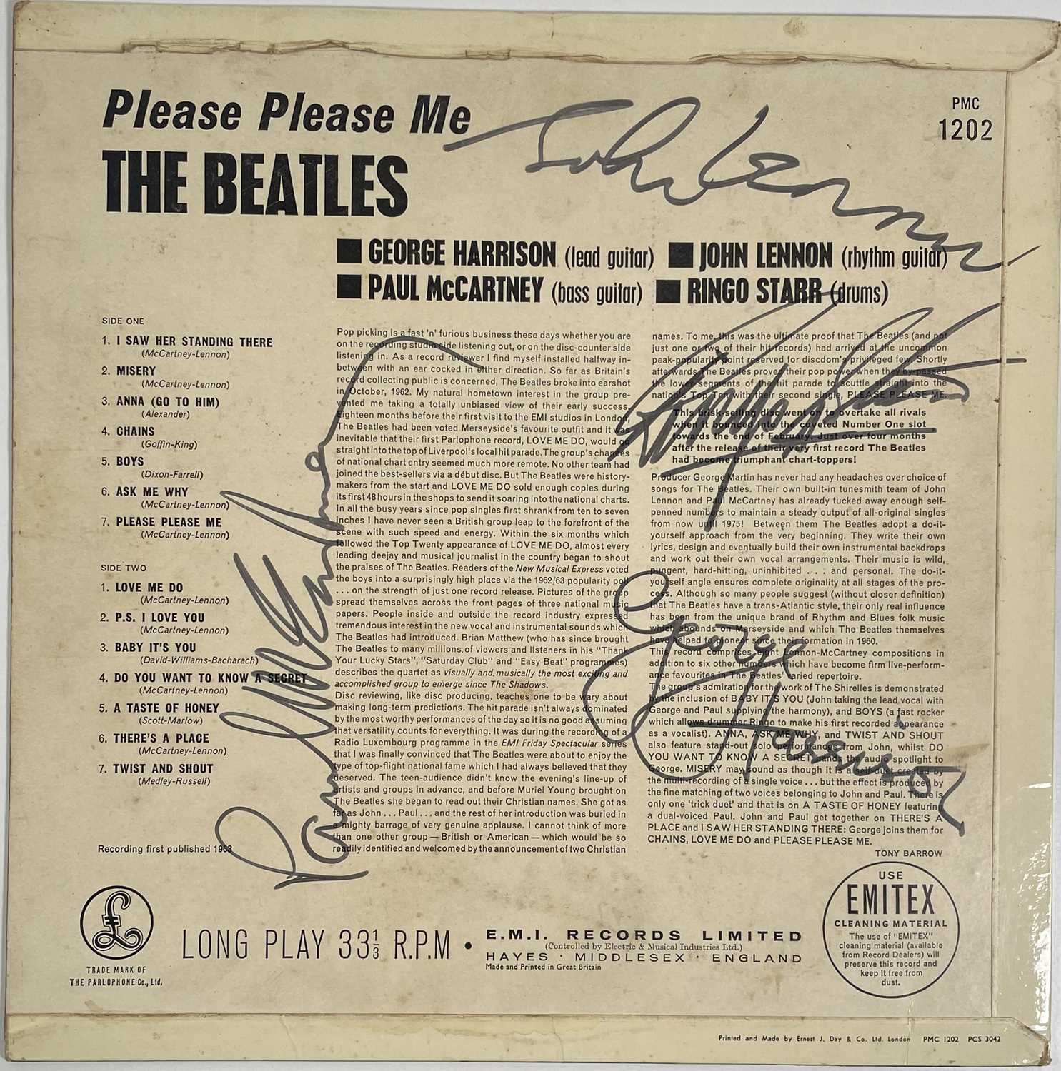Beatles Signed Please Please Me